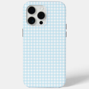 Funda Para iPhone 15 Pro Max Faye y Lauren Baby Blue Gingham