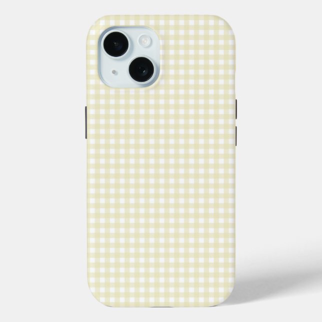 Funda De Case-Mate Para iPhone Faye y Lauren Soft Yellow Gingham (Reverso )