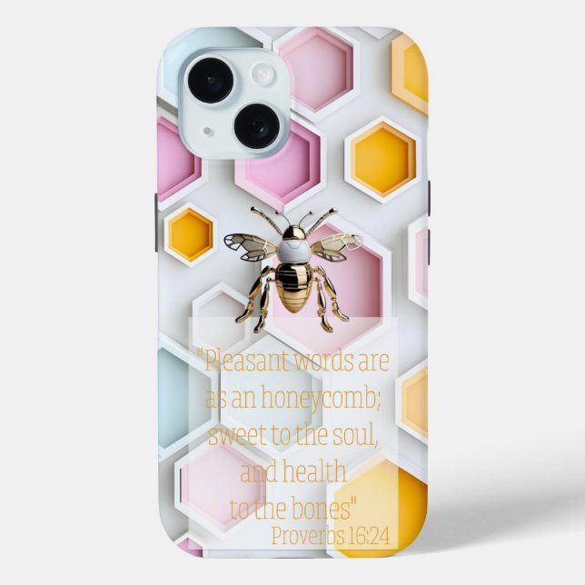 Funda De Case-Mate Para iPhone Fe Chic Rosa Amarillo Azul Blanco Panal Abeja (Reverso )
