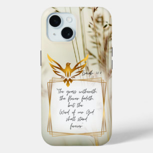 Funda Para iPhone 15 Fe Naturaleza Hierba Oro Paloma Inspiradora