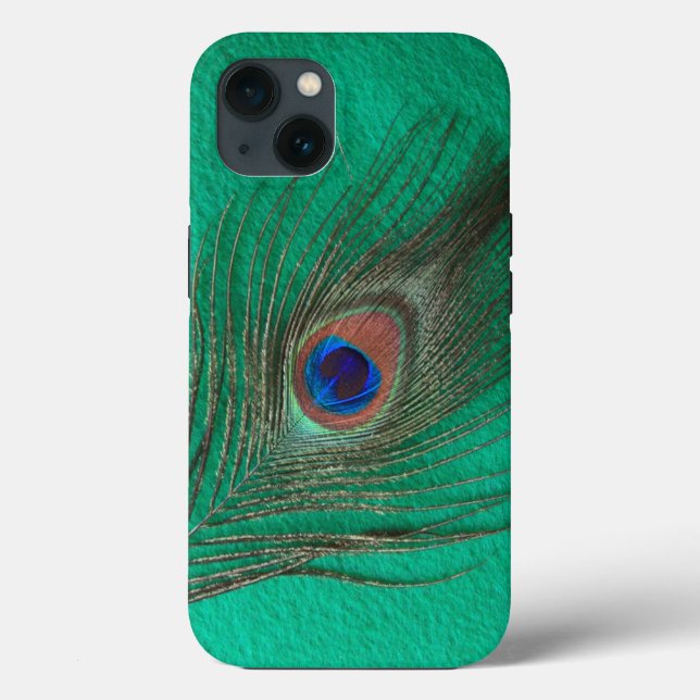 Funda De Case-Mate Para iPhone Feather Green Peacock (Reverso )