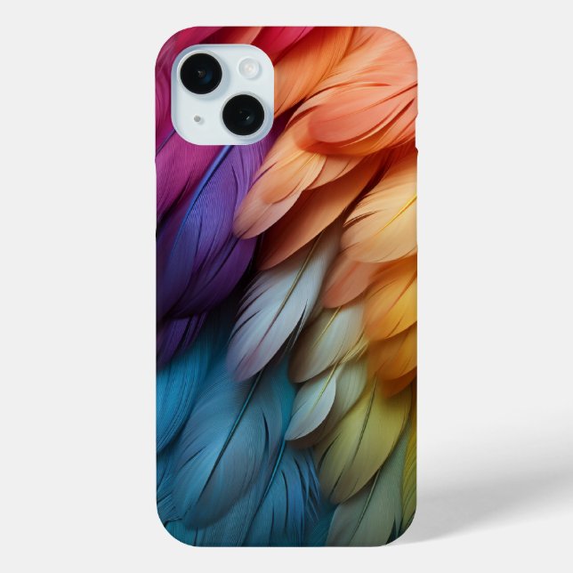 Funda De Case-Mate Para iPhone Feathers Blue Naranja Purple (Reverso )