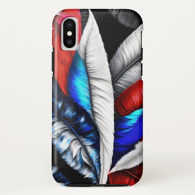 Funda De Case-Mate Para iPhone Feathers de Estados Unidos (Reverso)