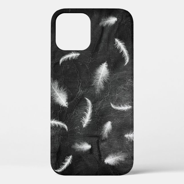 Funda De Case-Mate Para iPhone Feathers On Black Leather (Reverso )