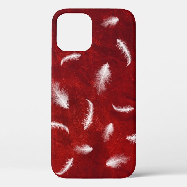 Funda De Case-Mate Para iPhone Feathers On Red Leather (Reverso )