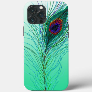 Funda Para iPhone 13 Pro Max Feathers Peacock dibujado a mano