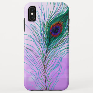 Funda Para iPhone XS Max Feathers Peacock dibujado a mano
