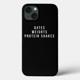 Funda Para iPhone 13 Fechas de ponderación Protein Shakes Gym Gráfico