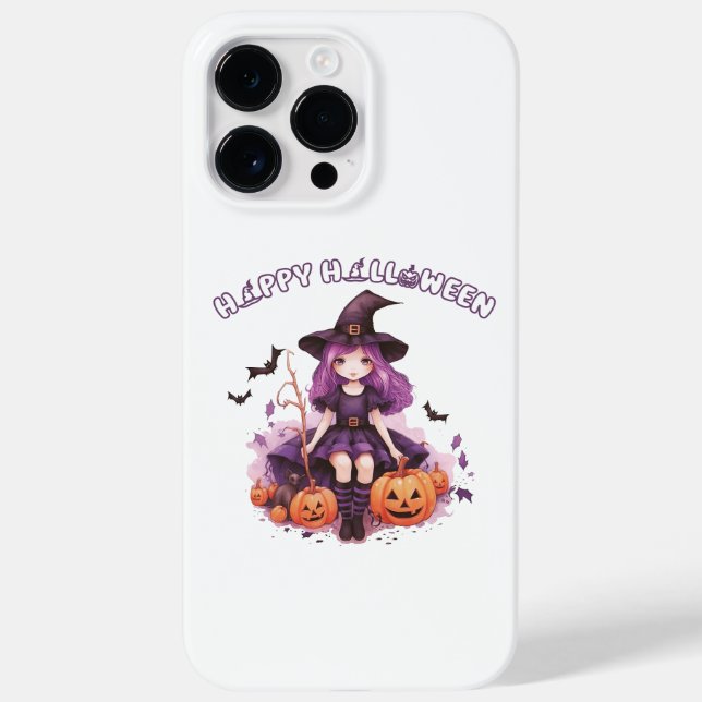 Funda De Case-Mate Para iPhone Felices Calabazas de Brujas Moradas de Halloween (Reverso)