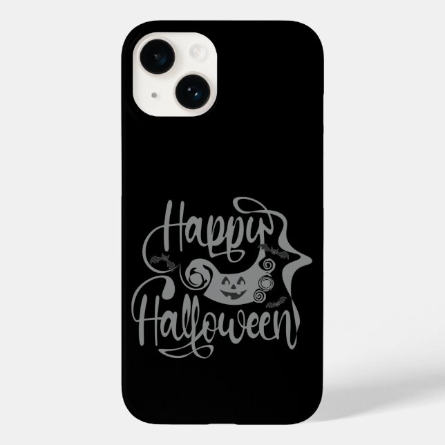 Funda De Case-Mate Para iPhone Felices murciélagos de Halloween jack o lantern (Reverso )