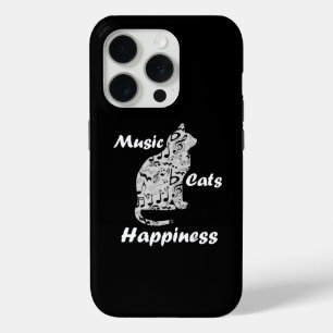 Funda Para iPhone 15 Pro Felicidad de Gatos Musicales - Cita de Amante de l