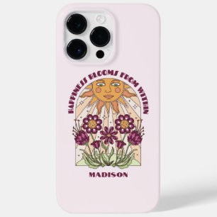 Funda Para iPhone 14 Pro Max De Case-Mate Felicidad Florece Desde Dentro Retro Personalizado