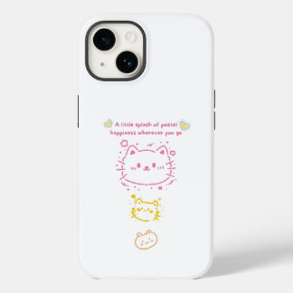 Funda Para iPhone 14 De Case-Mate Felicidad Pastel Gatitos Lindos Garabato Estético