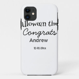 Funda Para iPhone 11 Felicidades en Halloween agregar nombre fecha año
