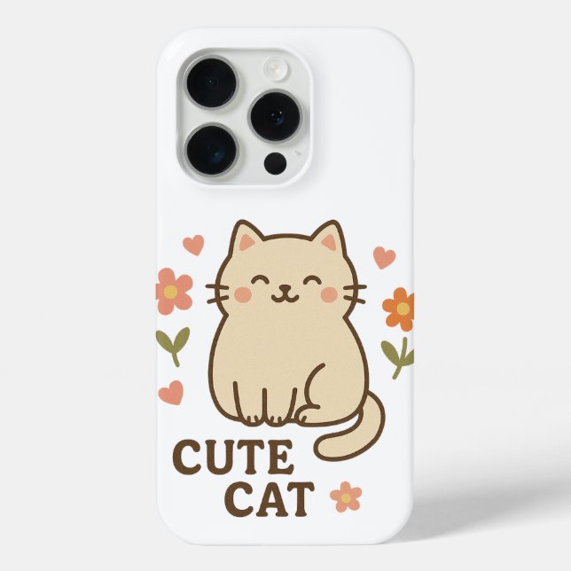 Funda De Case-Mate Para iPhone Felino en Flor (Reverso )
