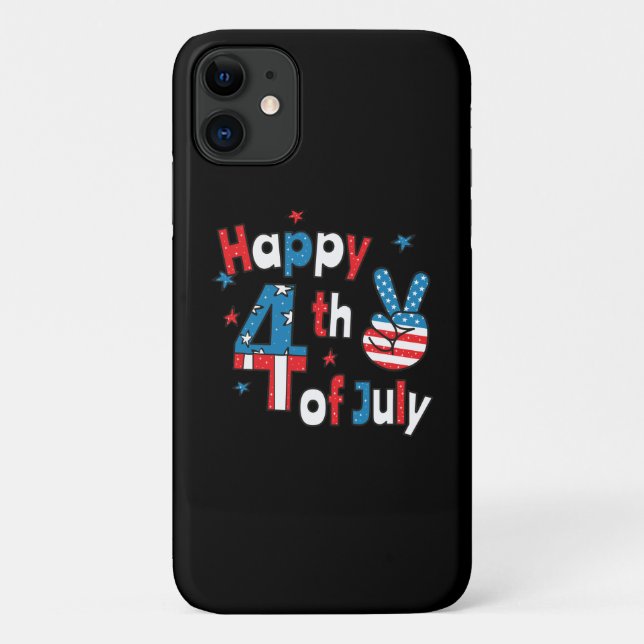 Funda De Case-Mate Para iPhone Feliz 4 de julio, Día de la Independencia (Reverso)