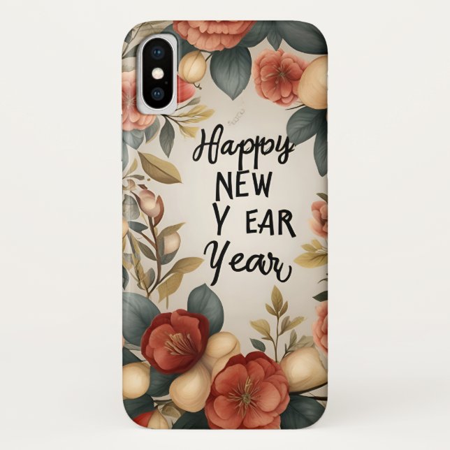 Funda De Case-Mate Para iPhone Feliz Año Nuevo Diseño para iPhone X** (Reverso)
