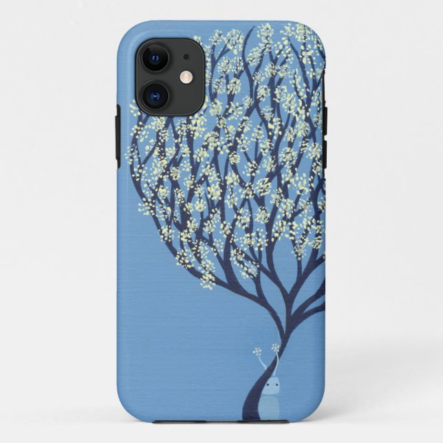 Funda De Case-Mate Para iPhone Feliz azul (Reverso)