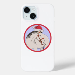 Funda Para iPhone 15 Feliz caballo navideño