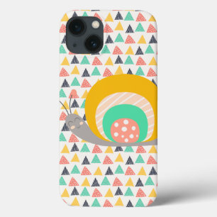 Funda Para iPhone 13 Feliz caracol en Triángulos