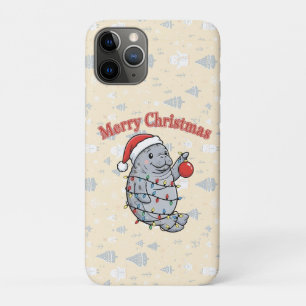 Funda Para iPhone 11 Pro Feliz Chrismiss Manatí Lindo Regordete Vaca Marina