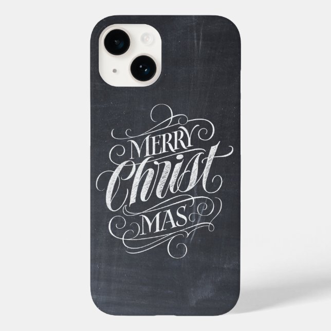 Funda De Case-Mate Para iPhone Feliz CRISTOmas Caligrafía religiosa Cartel C (Reverso )