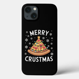 Funda Para iPhone 13 Feliz Crustmas Pizza Árbol de Navidad Regalos de N