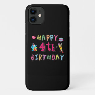 Funda Para iPhone 11 Feliz cuarto cumpleaños. 4 años al día.