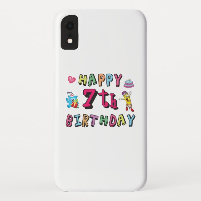 Funda De Case-Mate Para iPhone Feliz cumpleaños 7. 7 años. (Reverso)