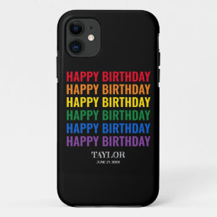 Funda Para iPhone 11 Feliz cumpleaños orgullo LGBT Transgénero LGBTQ