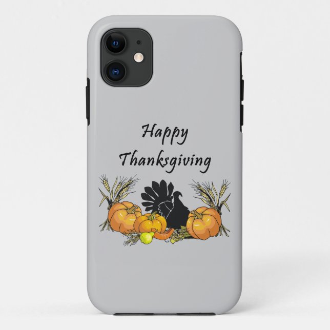 Funda De Case-Mate Para iPhone Feliz Día de Acción de Gracias (Reverso)