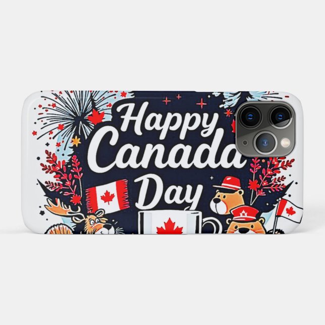 Funda De Case-Mate Para iPhone Feliz Día de Canadá (Reverso (horizontal))