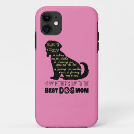 Funda Para iPhone 11 Feliz día de la madre a la mejor madre del perro