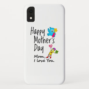 Funda Para iPhone XR Feliz Día de la Madre. Mamá, te amo.