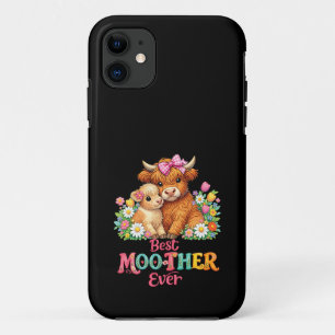 Funda Para iPhone 11 Feliz Día de la Madre Vaca de las Tierras Altas Es