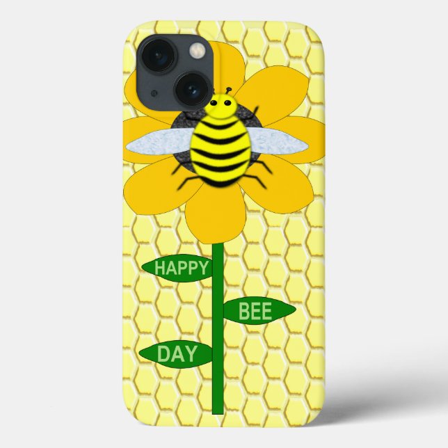 Funda De Case-Mate Para iPhone Feliz Día de las Abejas Cumpleaños Bumblebee (Reverso)