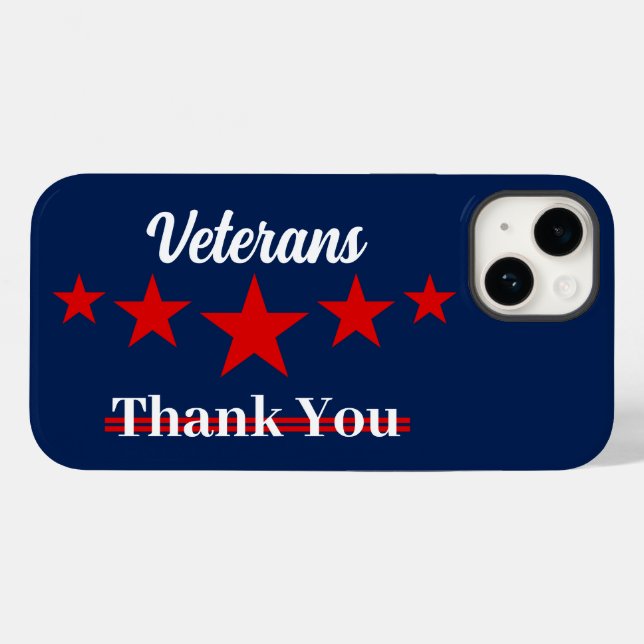 Funda De Case-Mate Para iPhone Feliz Día de los Veteranos (Reverso (Horizontal))