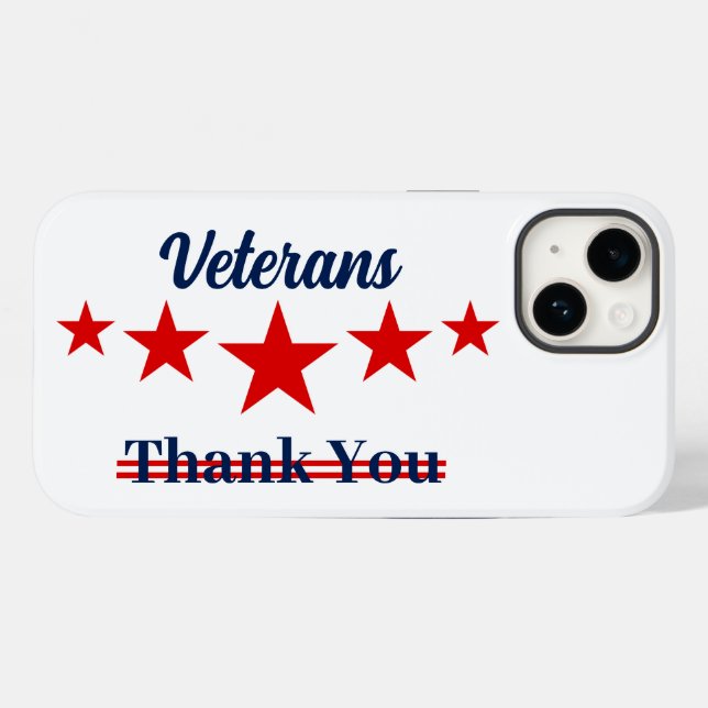 Funda De Case-Mate Para iPhone Feliz Día de los Veteranos (Reverso (Horizontal))