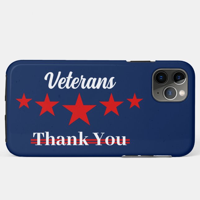Funda De Case-Mate Para iPhone Feliz Día de los Veteranos (Reverso (horizontal))