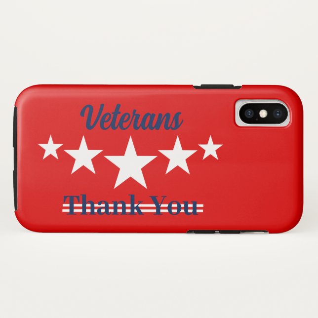 Funda De Case-Mate Para iPhone Feliz Día de los Veteranos (Reverso (horizontal))