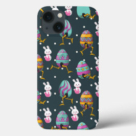 Funda Para iPhone 13 Feliz Día de Pascua - Gracioso Patrón de Deseos de
