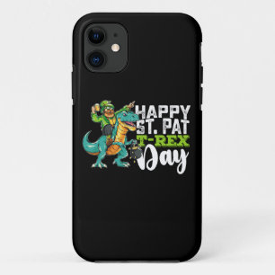 Funda Para iPhone 11 Feliz Día de San Patricio, Pat T Rex Dinosaur