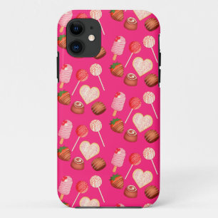 Funda Para iPhone 11 Feliz Día de San Valentín y patrón de dulces