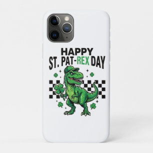 Funda Para iPhone 11 Pro Feliz día de St Pat-Rex Dinosaurio Fiesta