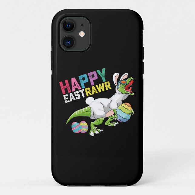Funda De Case-Mate Para iPhone Feliz Eastrawr T Rex Dinosaur Easter Bunny Egg (Reverso)