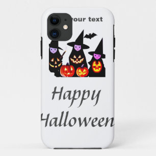 Funda Para iPhone 11 Feliz Halloween agregar texto brujas calabaza lant