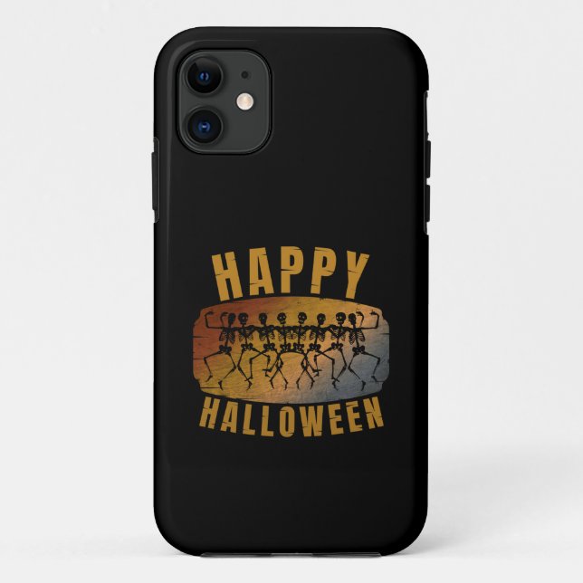 FUNDA DE Case-Mate PARA iPhone FELIZ HALLOWEEN ESQUELETO BAILANDO (Reverso)