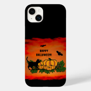 Funda Para iPhone 14 Plus De Case-Mate Feliz Halloween, Gato Negro, Bat y Calabaza