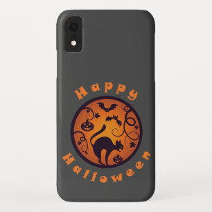 Funda Para iPhone XR Feliz Halloween linterna gato negro arañas y murci