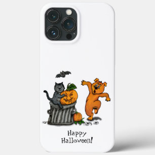 Funda Para iPhone 13 Pro Max ¡Feliz Halloween! Perro de gato y araña